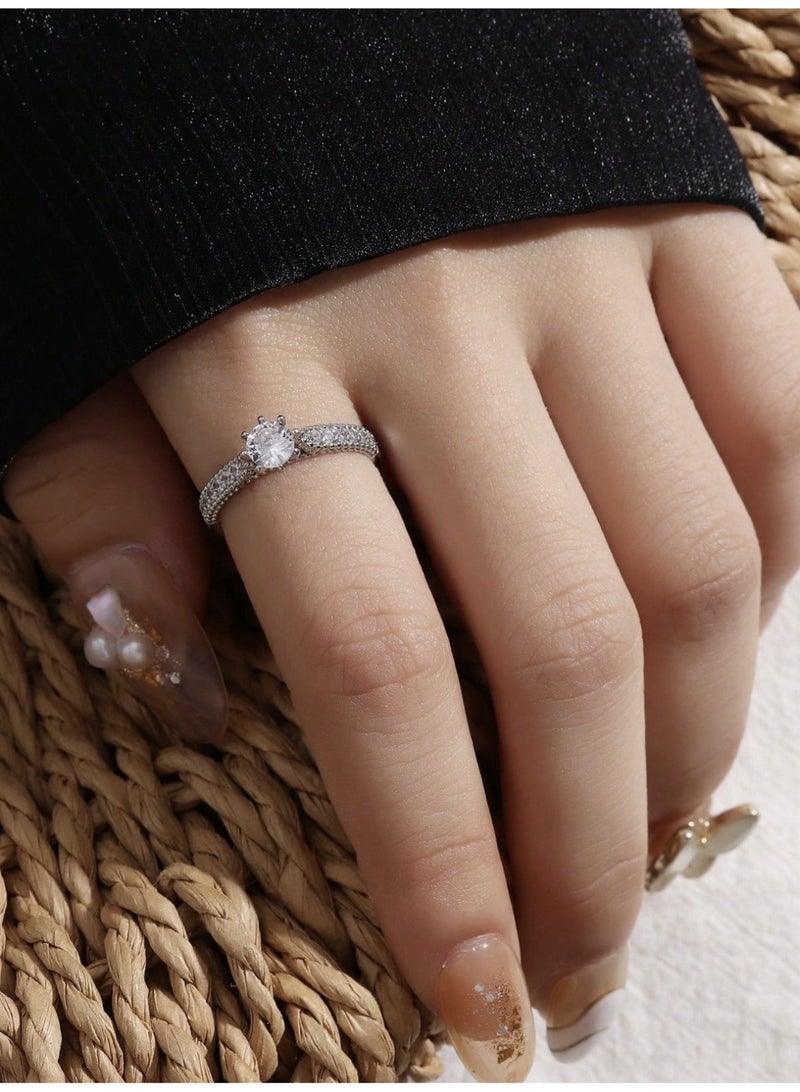 ڤيا مجموعة خواتم نسائية فاخرة عصرية مرصّعة بالزركونيا – 5 قطع - Image 4